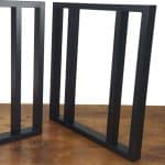 deux pieds table metal design rectangle alcatraz noir 71cm