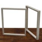 deux pieds table metal design rectangle blanc 71 cm