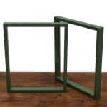deux pieds table metal design rectangle vert 71 cm