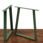 deux pieds table metal design trapèze plat vert 71cm