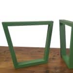 deux pieds table metal trapèze design vert 40cm