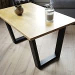 pied de table basse en métal trapeze design noir ptit amsterdam detail table basse salon