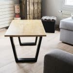 pied de table basse en métal trapeze design noir ptit amsterdam table basse salon