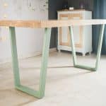 pied de table en métal trapeze design vert amsterdam table salon