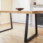 pied de table en métal trapeze plat noir stockholm table salon