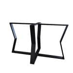 pied table metal double sablier noir 71cm