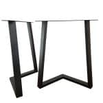 deux pieds table metal noir alhambra sans plateau