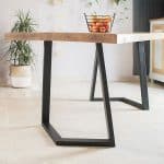 pied de table en métal mixte trapeze m noir alhambra table salon