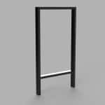 Pied table haute rectangle noir