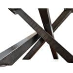 pied de table en metal central naxos acier brut detail sans support