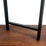 pied table metal design rectangle detail bas marche noir 90cm
