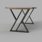 louxor deux pieds table metal design sablier