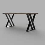 louxor deux pieds table metal design sablier profil