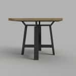 pied central metal etage noir avec plateau longueur