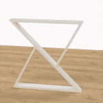 pied de table sablier déstructuré blanc face