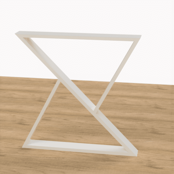 pied de table sablier déstructuré blanc face