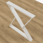 pied de table sablier déstructuré blanc du dessus