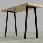 pied de table haute en métal sofia noir avec son plateau en bois