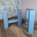 pied de table basse en bleu mat de 40 cm de hauteur