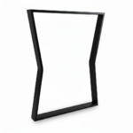 ROME - PIED DE TABLE EN METAL SABLIER - 71CM, couleur Noir mat fine texture, hauteur , largeur 60 cm