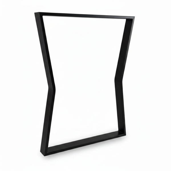ROME - PIED DE TABLE EN METAL SABLIER - 71CM, couleur Noir mat fine texture, hauteur , largeur 60 cm
